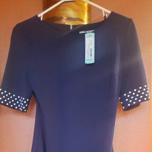 Karl Lagerfeld Paris Athena Embellished Knit Dress - Size 4